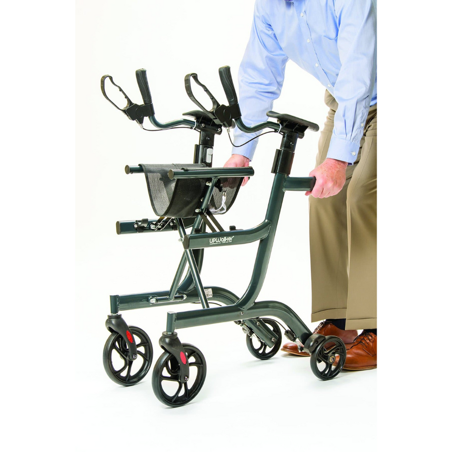 LifeWalker UpWalker Lite Folding Rolling Upright Walker - Weighs Only 15.5 lbs