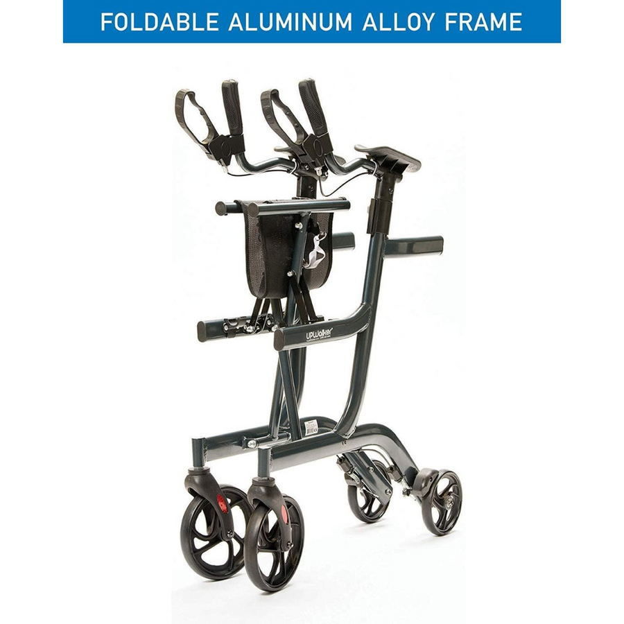 LifeWalker UpWalker Lite Folding Rolling Upright Walker - Weighs Only 15.5 lbs