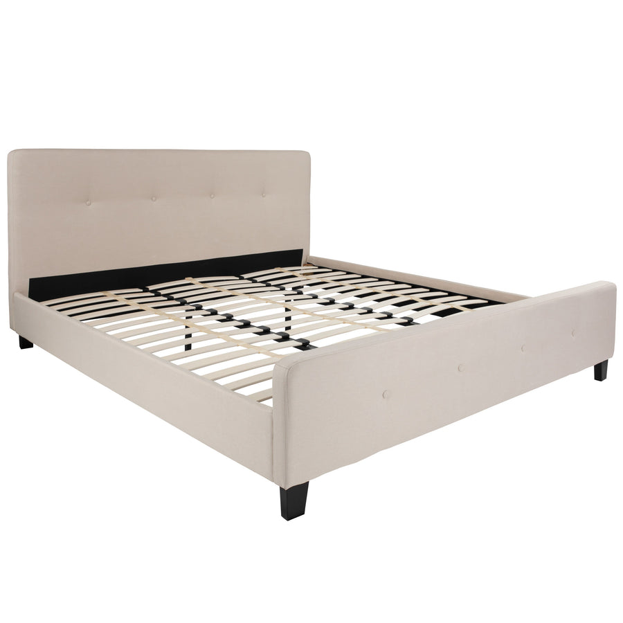 Tribeca Tufted Upholstered Platform Bed with 10 Inch CertiPUR-US Certified Foam and Pocket Spring Mattress