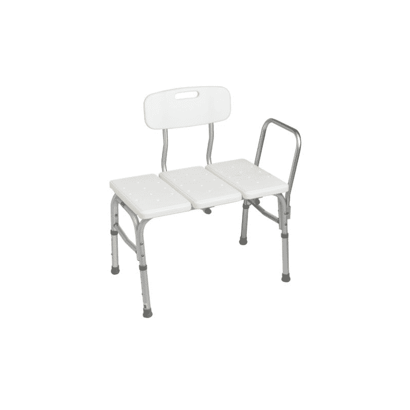 Carex Bathtub Adjustable Transfer Bench with Textured Non-Slip Seat Surface