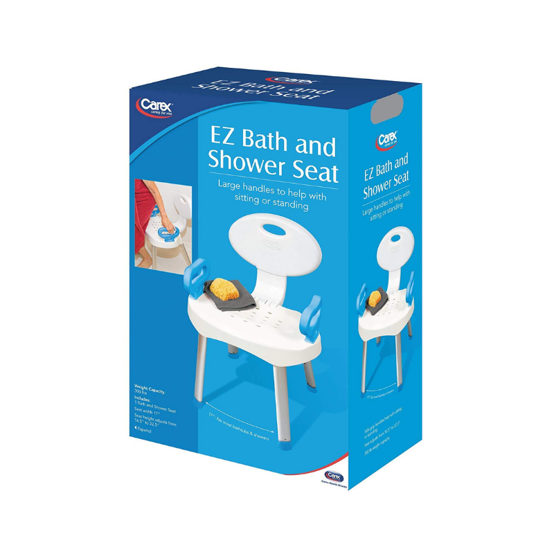 Carex Folding Portable Premium Shower Chair with Backrest & Handles