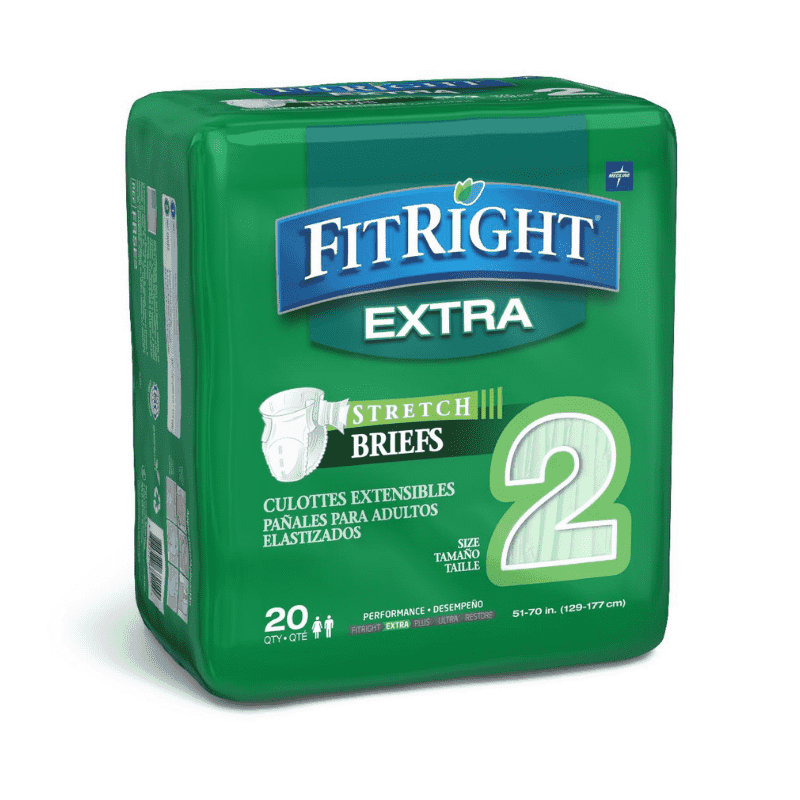 FitRight Extra-Stretch Adult Briefs - Case of 80