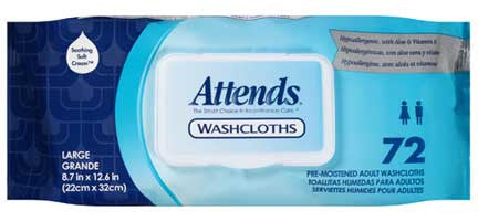 Attends Aloe & Vitamin E Personal Wipes, 72 Count