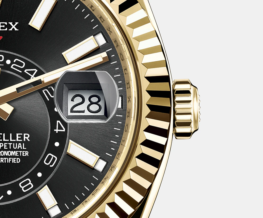 Sky-Dweller 42mm, 18k Yellow Gold, Oysterflex, Ref# 326238-0009
