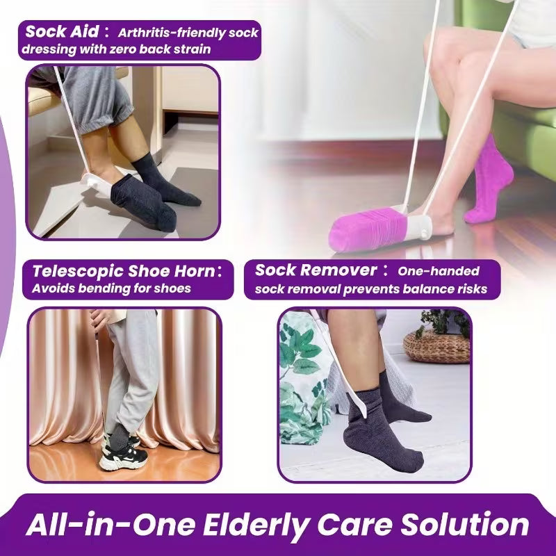 Sock Aid for Seniors, No-Bend Sock Helper Device