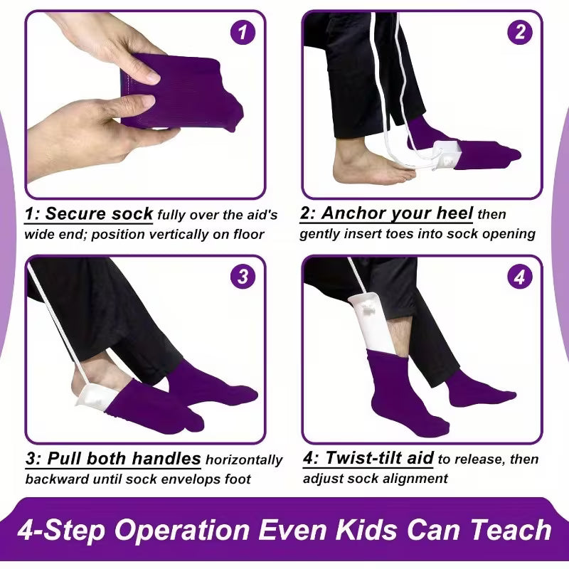 Sock Aid for Seniors, No-Bend Sock Helper Device