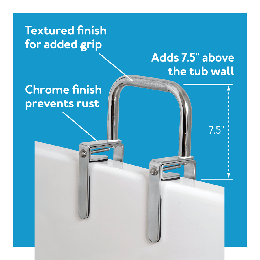 Carex Bathtub Rail With Chrome Finish