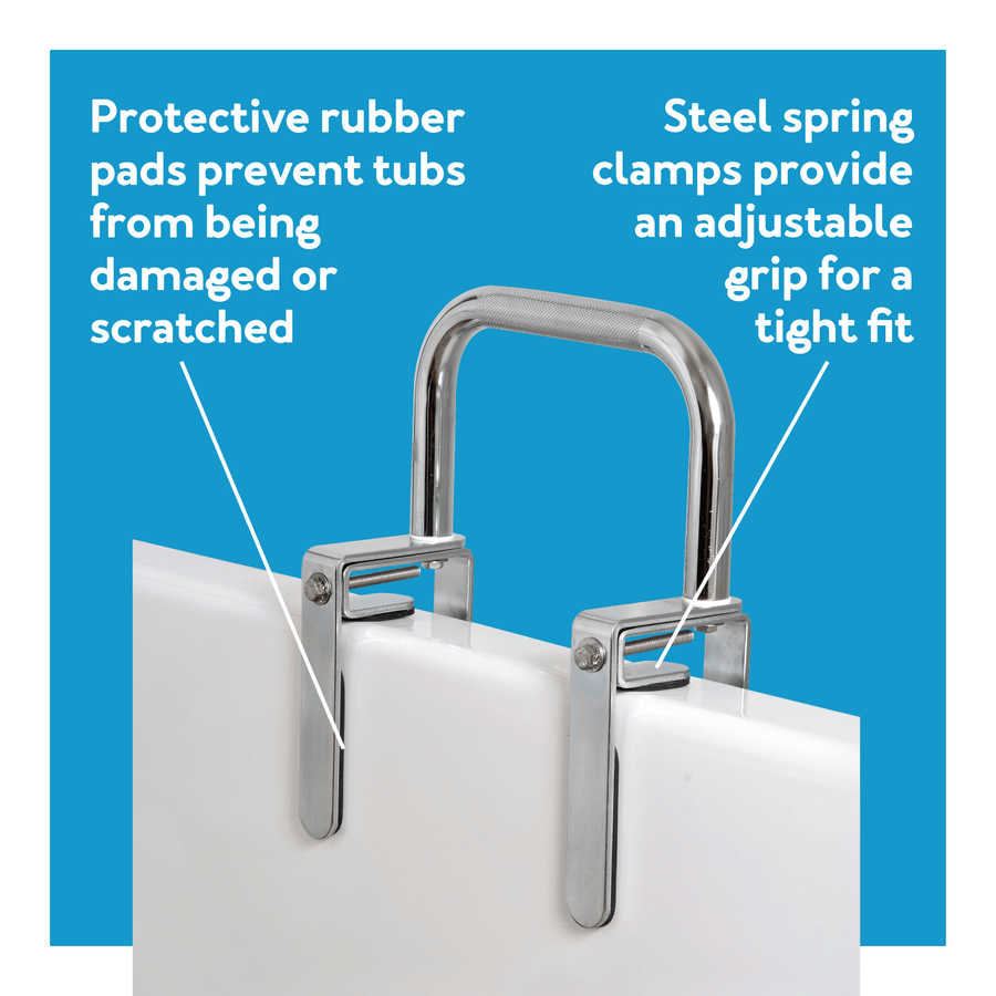 Carex Bathtub Rail With Chrome Finish