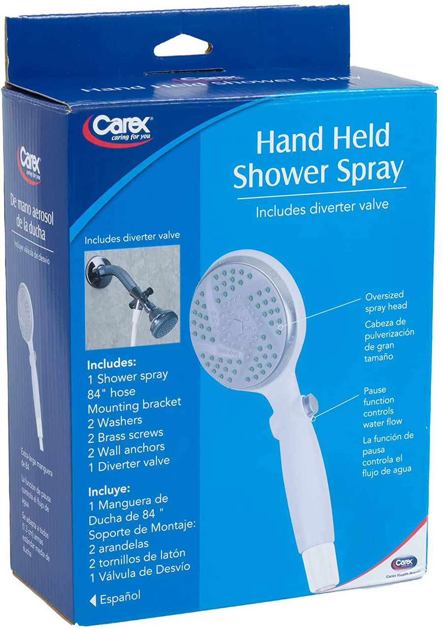 Carex Hand-Held Shower Spray With Diverter Valve