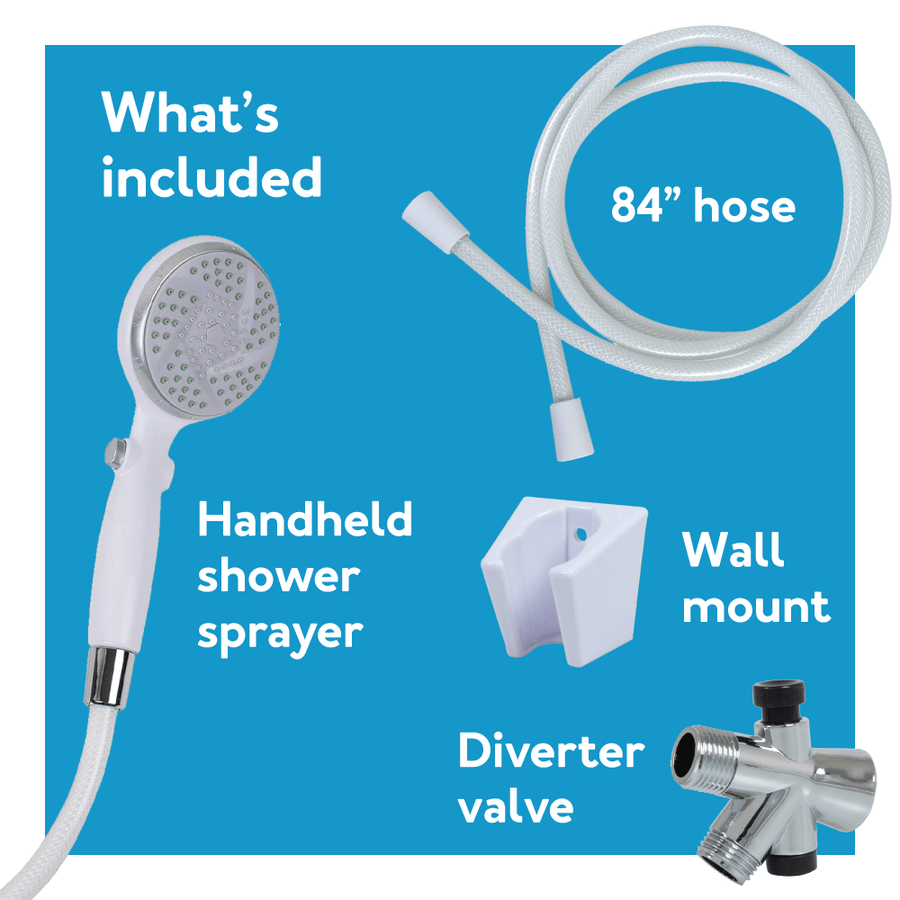Carex Hand-Held Shower Spray With Diverter Valve