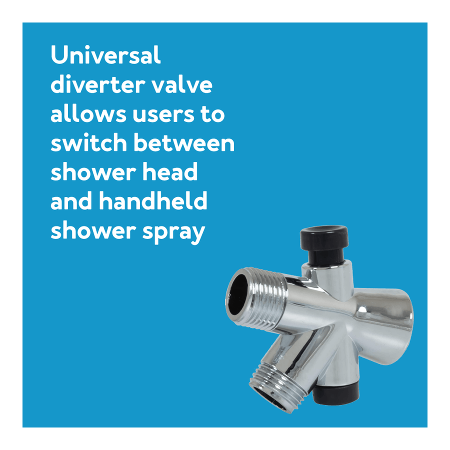 Carex Hand-Held Shower Spray With Diverter Valve