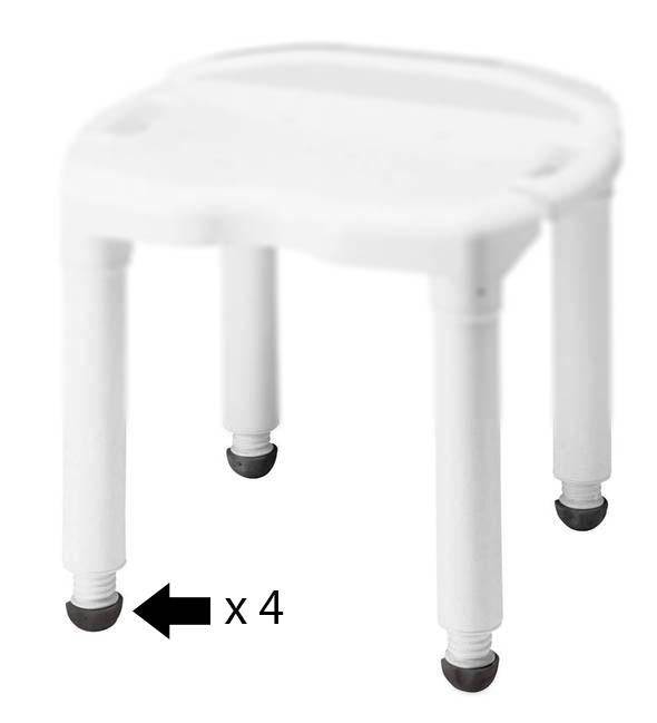 Replacement Leg Tips for Carex Universal Shower Chair and Transfer Bench - Set of 4