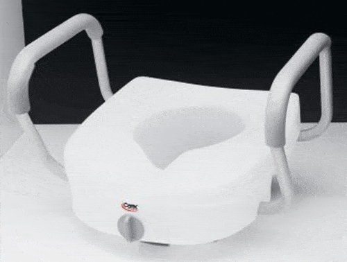 EZ Lock Raised Toilet Seat with Non Adjustable Handles