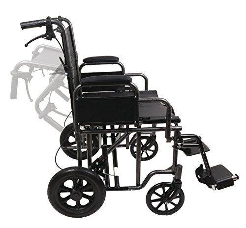 ProBasics 22" Bariatric Steel Transport Chair (Silver Vein)