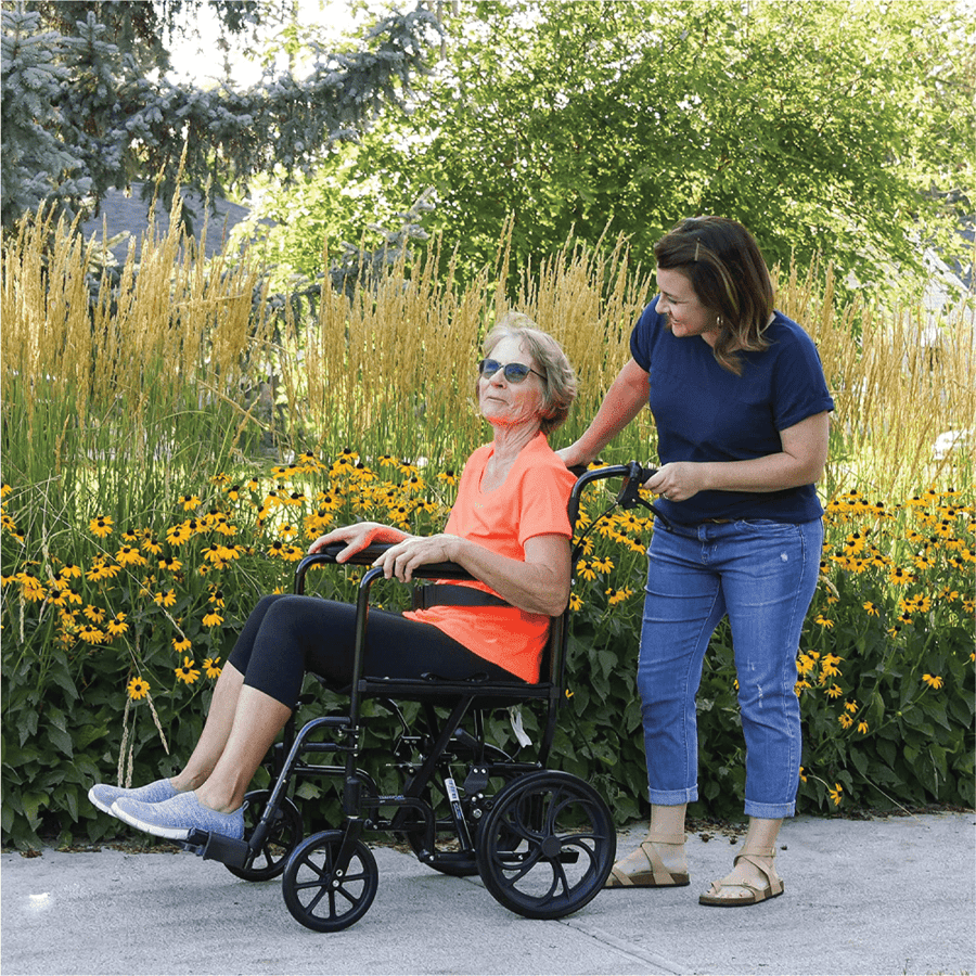 ProBasics Aluminum Transport Chair with 12-Inch Wheels