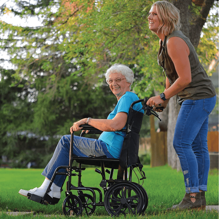 ProBasics Aluminum Transport Chair with 12-Inch Wheels
