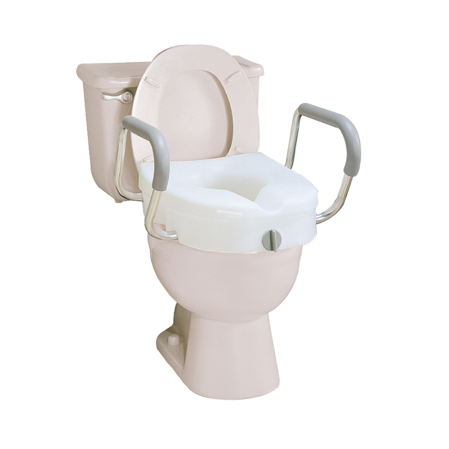 Carex E-Z Lock&trade; Locking Raised Toilet Seat with Armrests