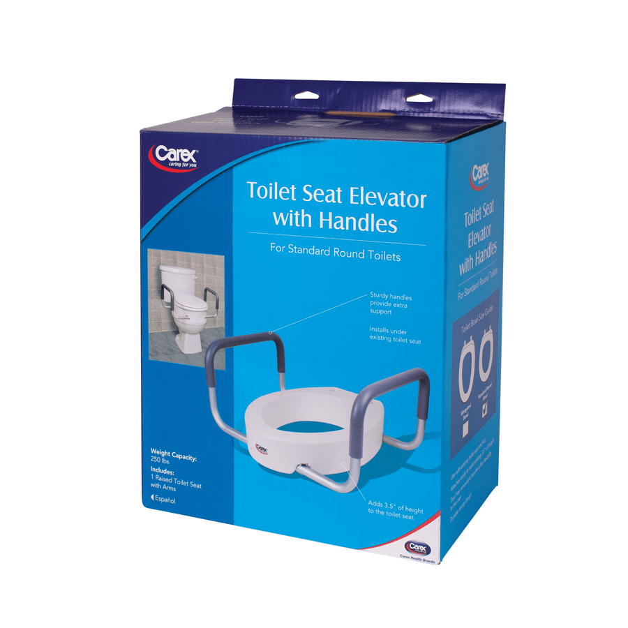 Carex Toilet Seat Elevator With Handles - For Standard Toilet Seats