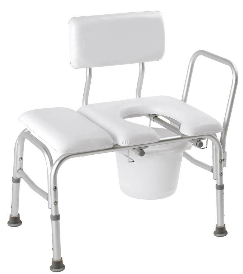 Carex Deluxe Padded Transfer Bench With Opening & Bucket