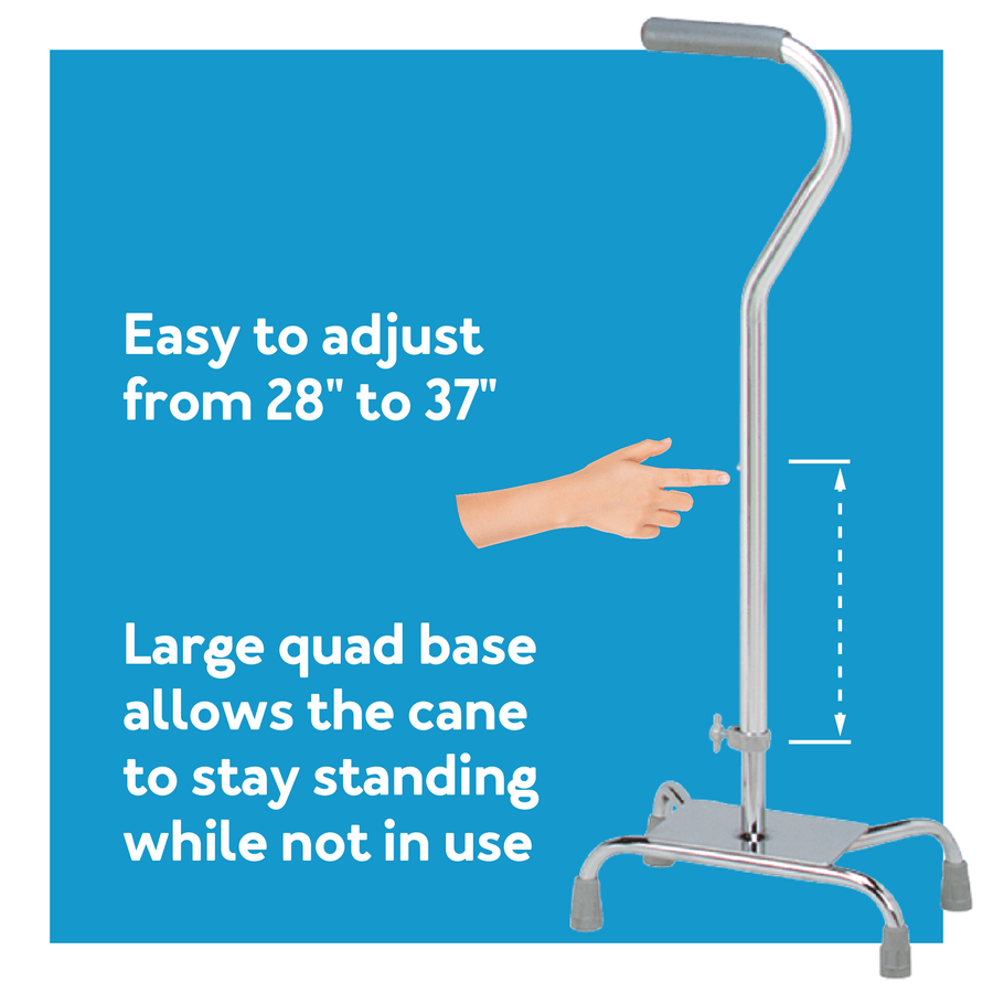 Carex Offset Quad Cane with Large Base