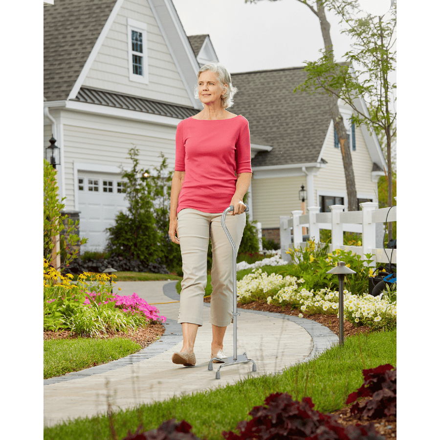 Carex Offset Quad Cane with Large Base
