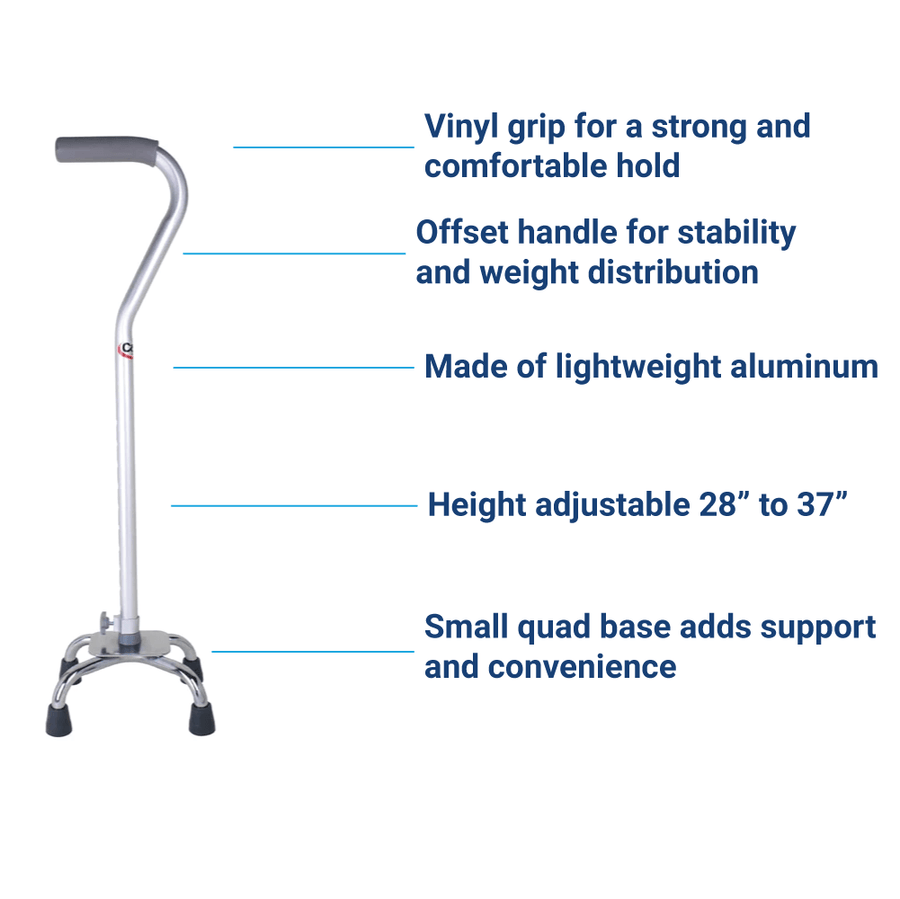 Carex Small Base Offset Quad Cane