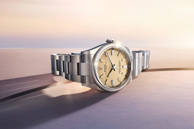 Unworn 2025, Oyster Perpetual, Oystersteel 41mm, Beige dial, Domed Oyster, Ref# 134300-0007, box and papers
