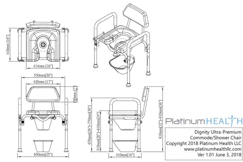 Dignity Padded Commode by Platinum Health
