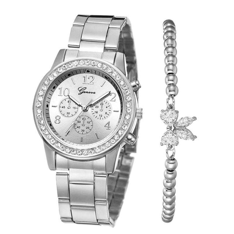 Diamond Women Luxury Brand Watch Rhinestone Elegant Ladies Watches Gold Clock 3 Eyes Wrist Watches for Women Relogio Feminino