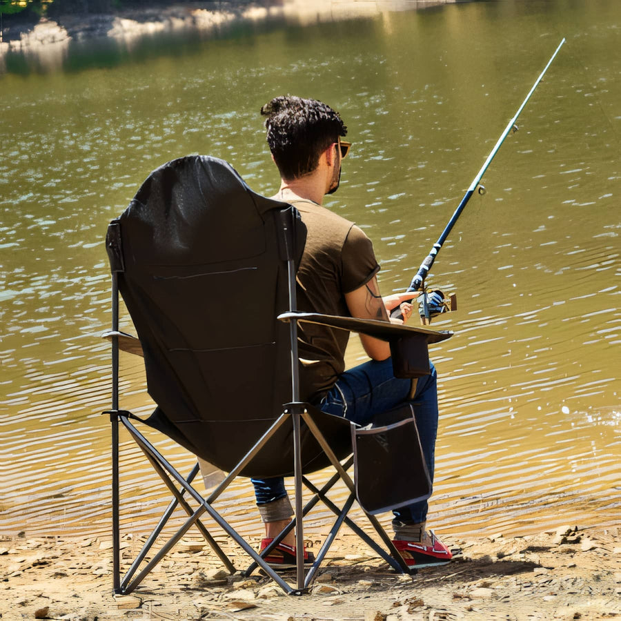 EVER ADVANCED High Back Folding Camping Chair