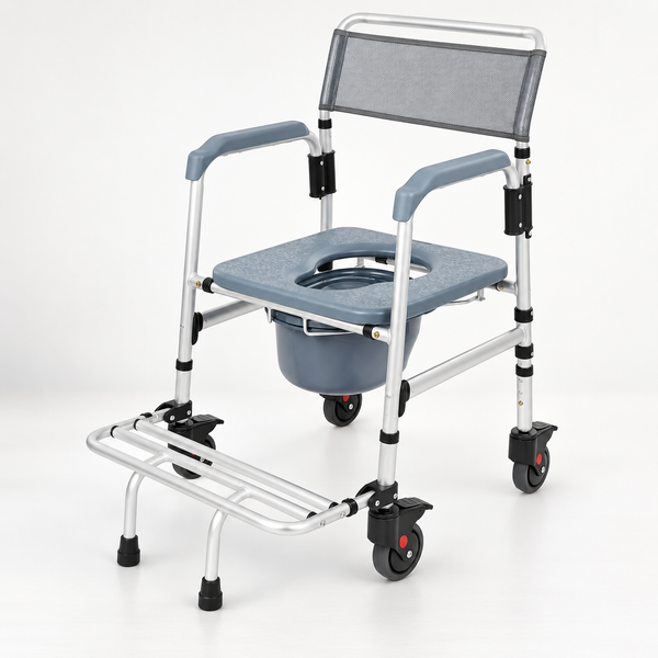 3-in-1 Shower Commode Transport Chair, Folding, 275 lb