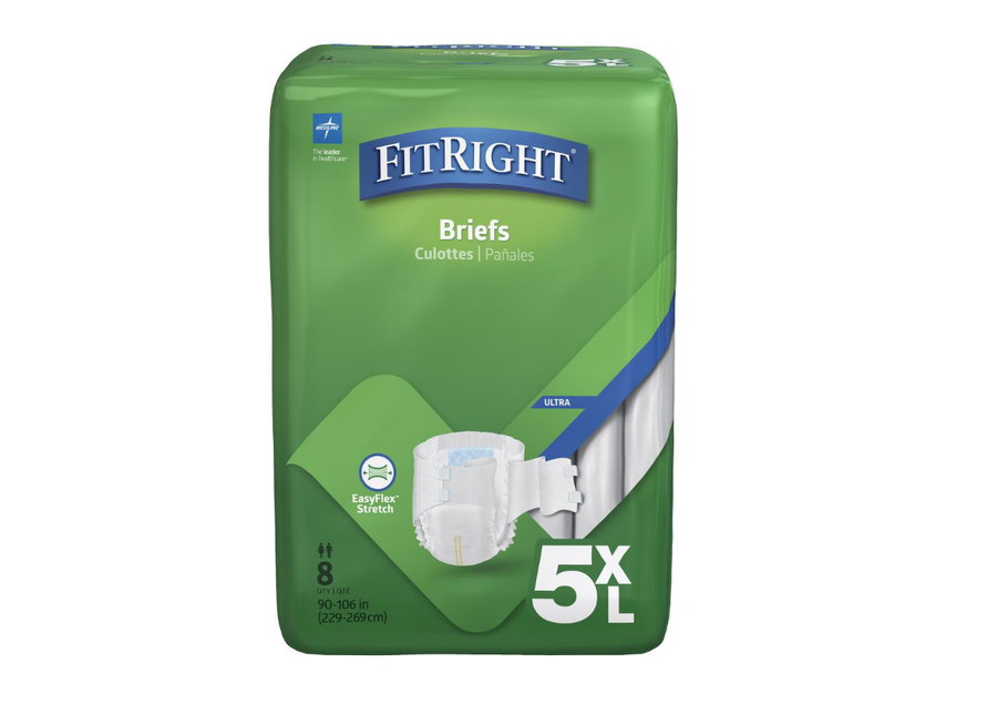 Medline FitRight Ultra 5XL Bariatric Briefs