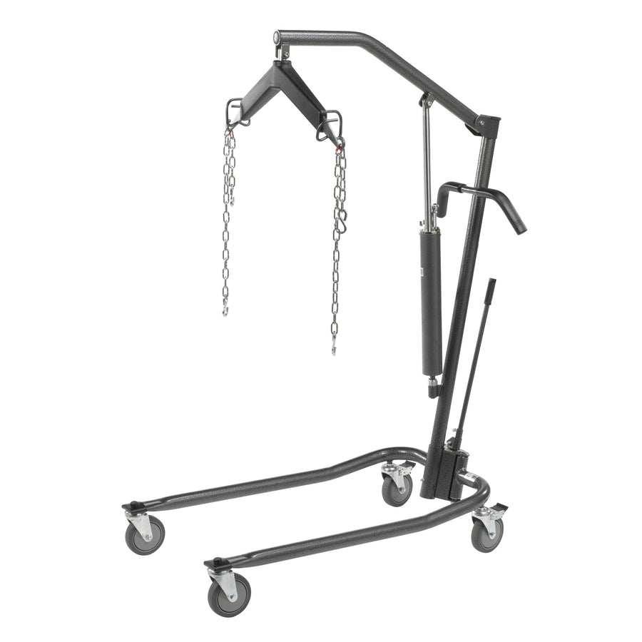 Hydraulic Patient Lift with Six Point Cradle, 5" Casters, Silver Vein