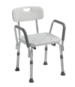 Shower Chair with Back and Removable Padded Arms - 12445KD-1