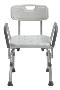 Shower Chair with Back and Removable Padded Arms - 12445KD-1