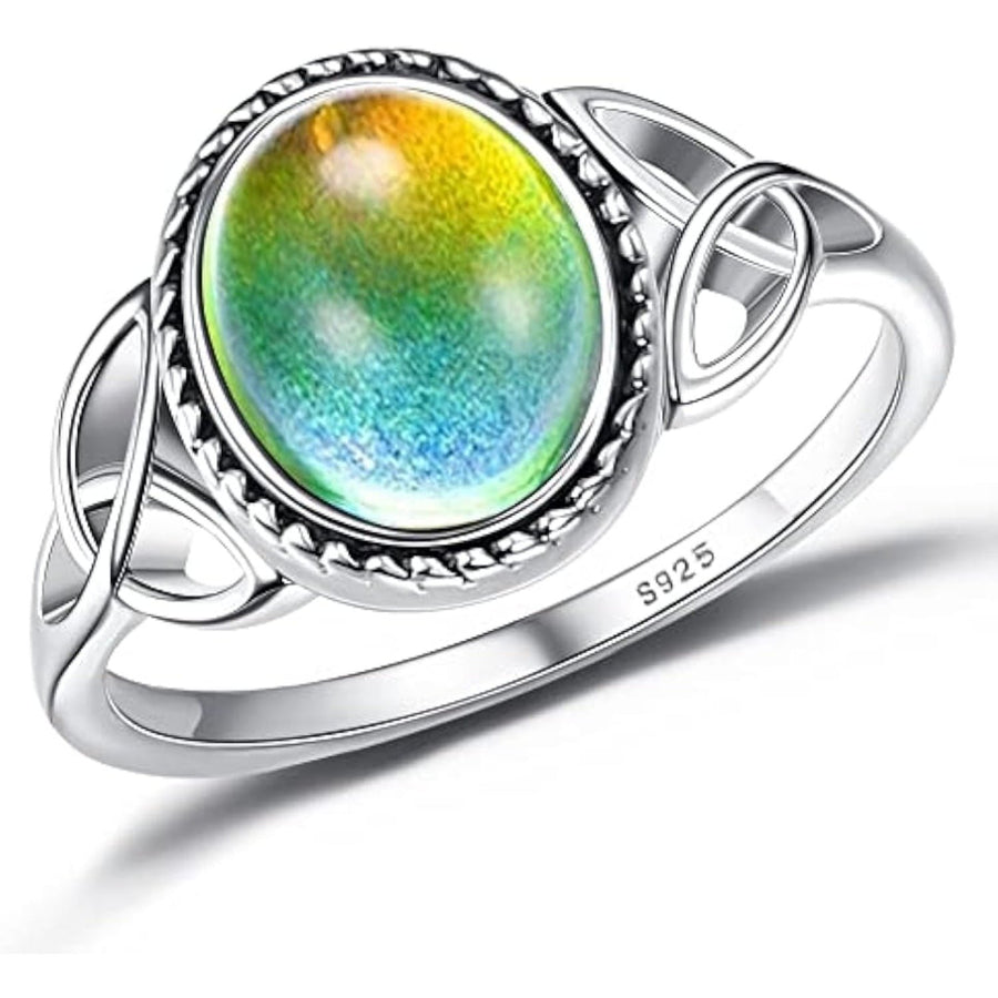 Jstyle Celtic Knot Mood Ring in 925 Sterling Silver
