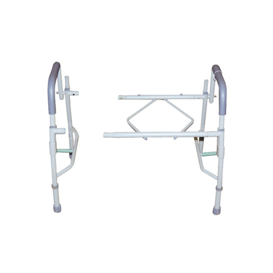 Steel Drop Arm Bedside Commode with Padded Seat and Arms