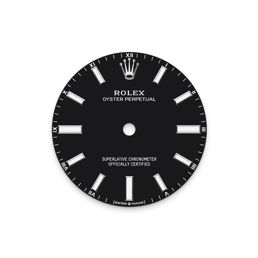 Unworn 2025, Oyster Perpetual, Oystersteel, 34mm, Black dial, Domed Oyster, Ref# 124200-0010, box and papers