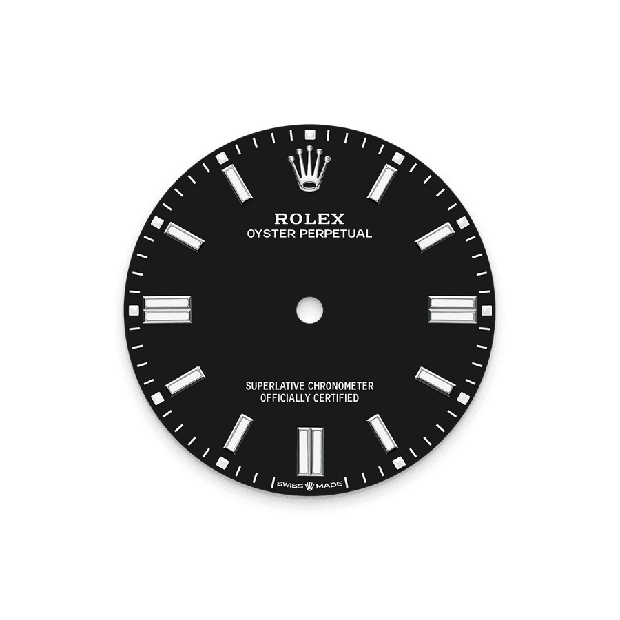 Unworn 2025, Oyster Perpetual, Oystersteel 41mm, Black dial, Domed Oyster, Ref# 134300-0008, box and papers
