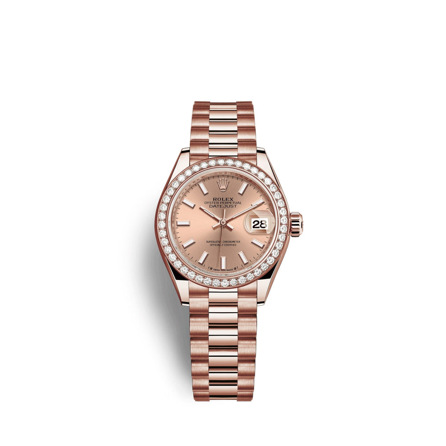 Lady-Datejust 28, 18kt Everose Gold and diamonds, Ref# 279135RBR-0025