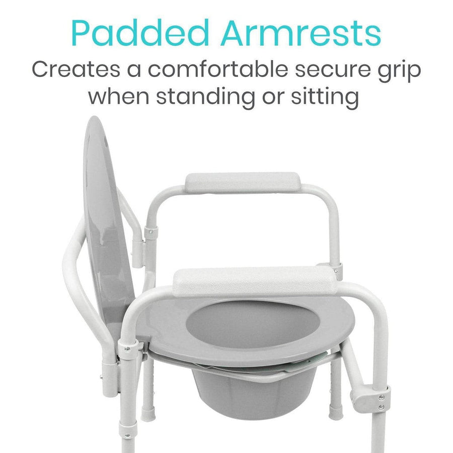 Vive 3-in-1 Folding Commode Chair, 14.5-20 in, 350 lb