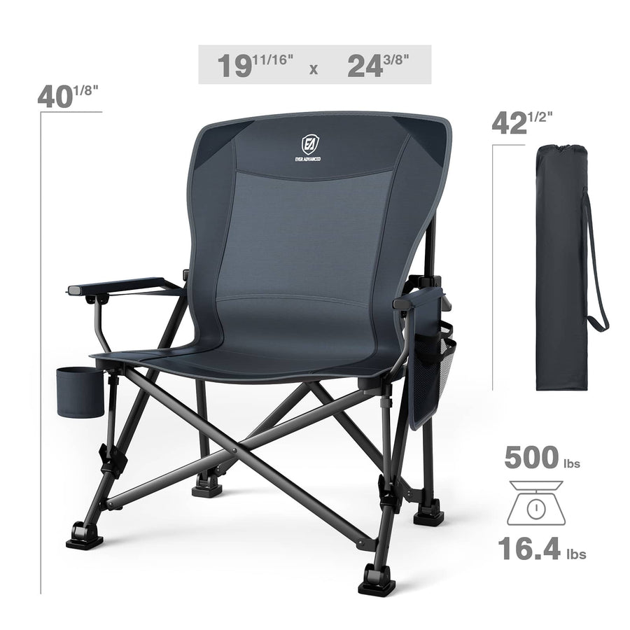 Oversized Lumbar Support Folding Camping Chair