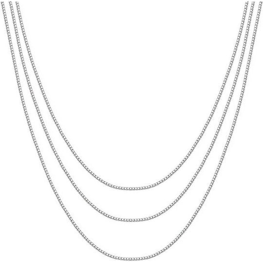 PAVOI 21C-N03 Polished Sterling Silver Box Chain Necklace