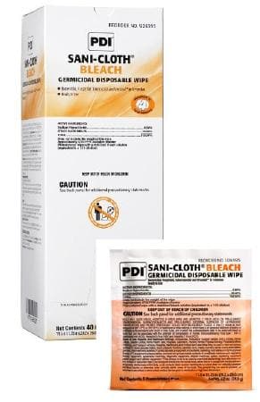 PDI Sani-Cloth® Bleach Germicidal Disposable XL Wipes - Individually Wrapped