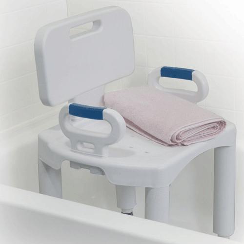 Premium Adjustable Shower Chair with Back and Arms