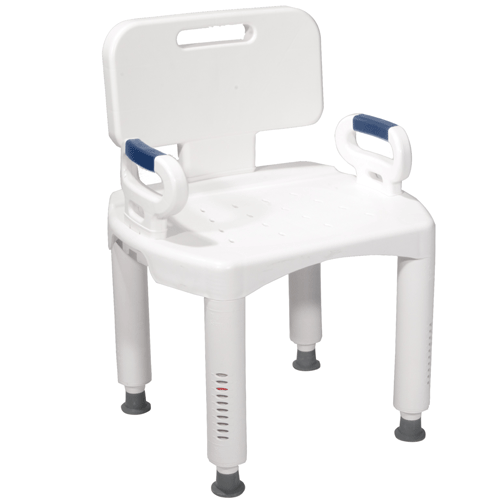Premium Adjustable Shower Chair with Back and Arms