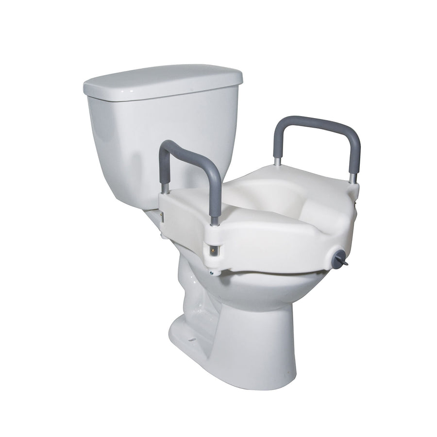 Drive Elevated Raised Toilet Seat with Removable Padded Arms, With Armrests