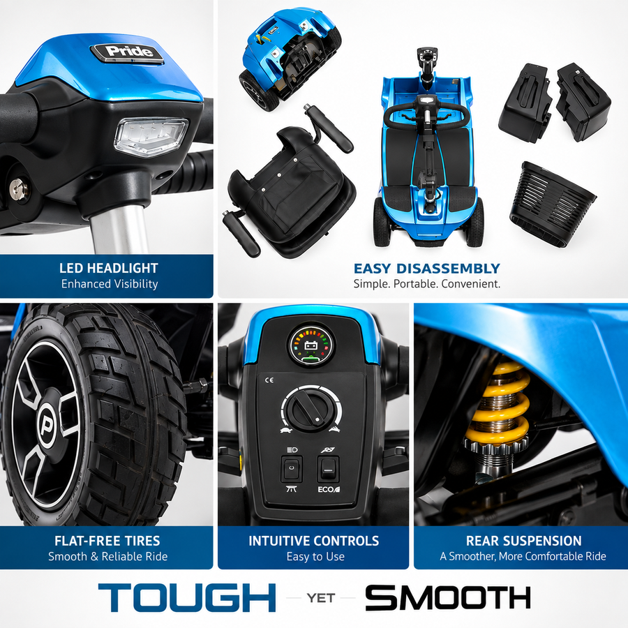 Pride Revo 2.0 4-Wheel Mobility Scooter, 375 lb Capacity