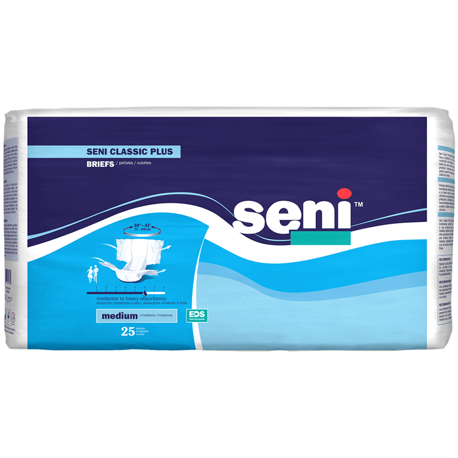 Seni Classic Plus Unisex Briefs - Heavy Absorbency - Case of 100