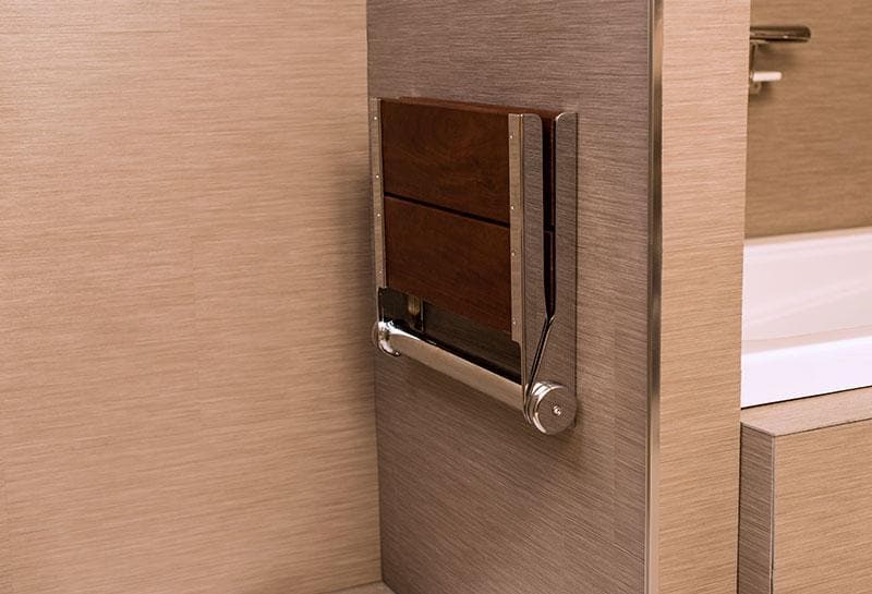 Invisia SerenaSeat Wall Mounted Folding Shower Bamboo Seats - 500 lb Weight Cap